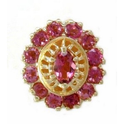 N364 14K RD/ PINK TOURMALINE SLIDE 